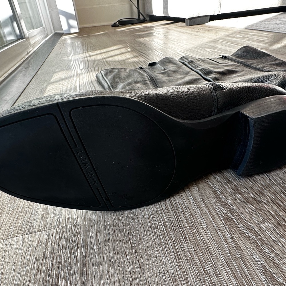 Nine West Black Leather Heeled Boots - Picture 3 of 7